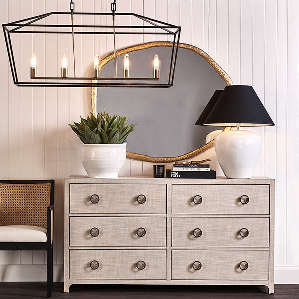 Café Lighting Le Mans Long ES 5 Light Pendant - Black - The Blue Space