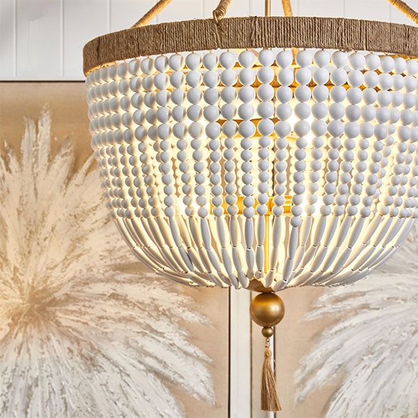 Beaded Pendant Light with Warm Earthy Tones | Shop Lighting at The Blue Space