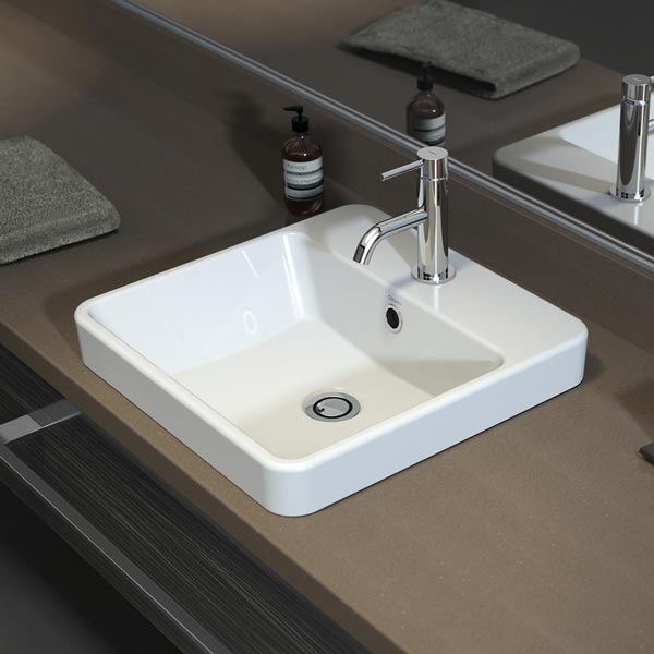 Caroma Carboni Seamless Inset Vanity Basin by Caroma in modern bathroom - The Blue Space