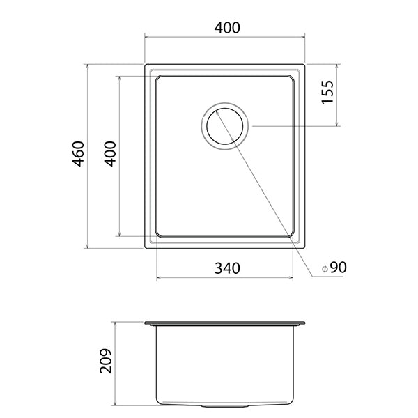 Caroma Urbane II Stainless Steel Single Bowl Sink