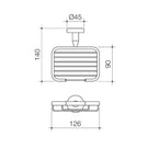 Caroma Cosmo Metal Soap Basket Technical Drawing - The Blue Space