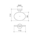 Caroma Cosmo Metal Soap Holder Technical Drawing - The Blue Space