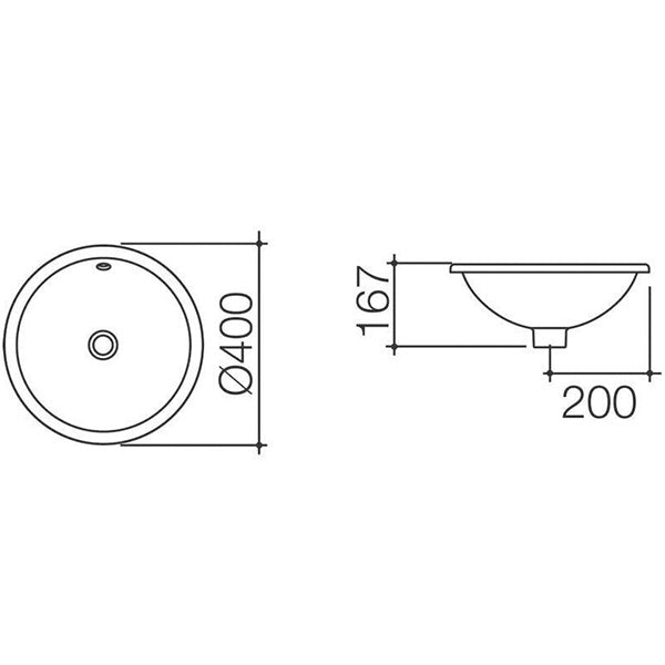 Caroma Cosmo Under/Over Counter Basin 400mm