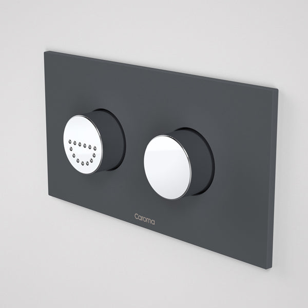 Caroma Invisi Series II Round Dual Flush Plate & Raised Care Buttons - Afternoon Daze by Caroma - The Blue Space
