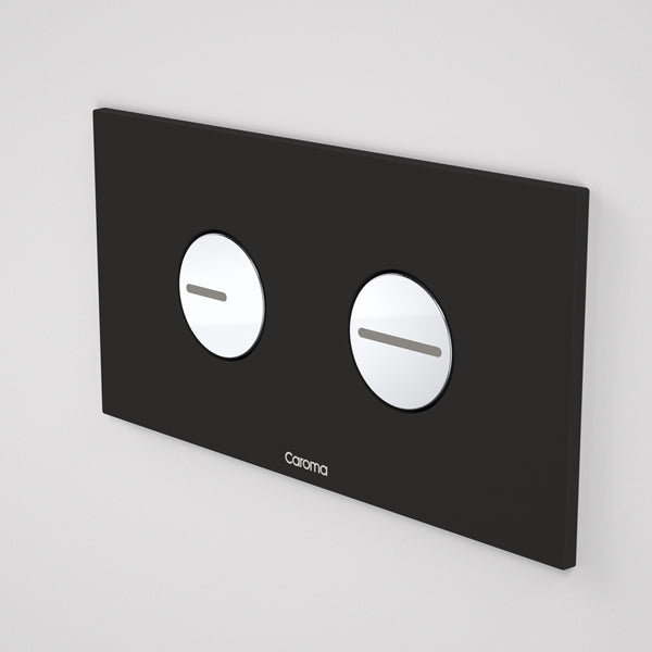 Caroma Invisi Series II Round Dual Flush Plate & Buttons - Black by Caroma - The Blue Space