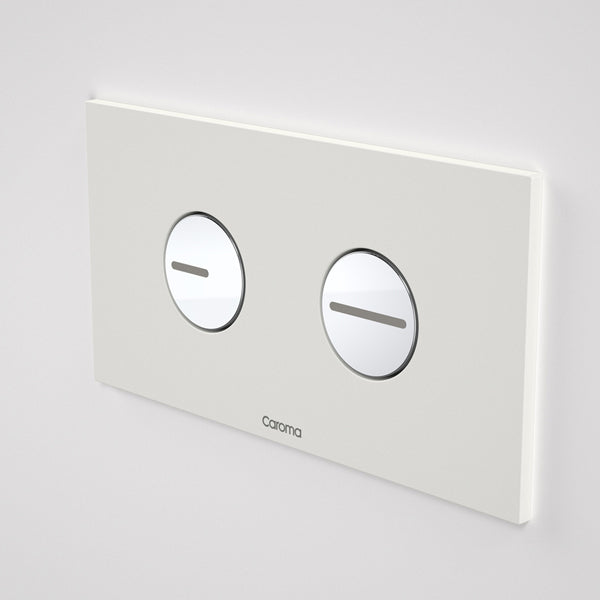 Caroma Invisi Series II Round Dual Flush Plate & Buttons - White by Caroma - The Blue Space