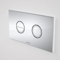Caroma Invisi Series II Round Dual Flush Metal Plate & Buttons Neutral by Caroma - The Blue Space