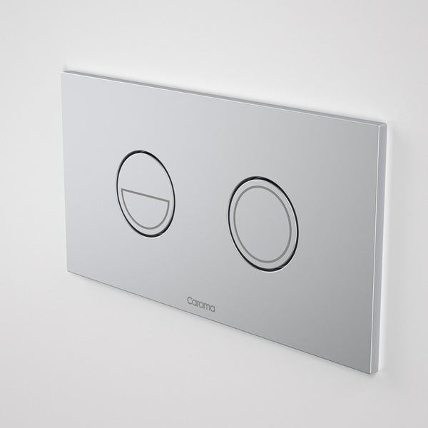 Caroma Invisi Series II Round Dual Flush Metal Plate & Buttons Neutral by Caroma - The Blue Space