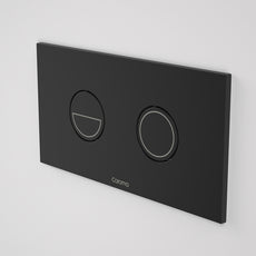Caroma Invisi Series II Round Dual Flush Metal Plate & Buttons Metallic - Black by Caroma - The Blue Space