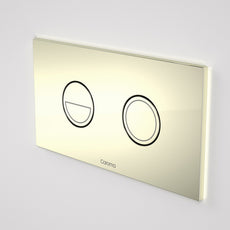 Caroma Invisi Series II Round Dual Flush Metal Plate & Buttons Metallic - Gold by Caroma - The Blue Space