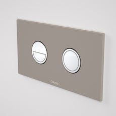 Caroma Invisi Series II Round Dual Flush Metal Plate & Buttons Neutral - Mid Grey by Caroma - The Blue Space