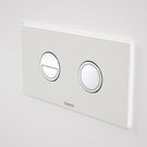 Caroma Invisi Series II Round Dual Flush Metal Plate & Buttons Neutral - White by Caroma - The Blue Space
