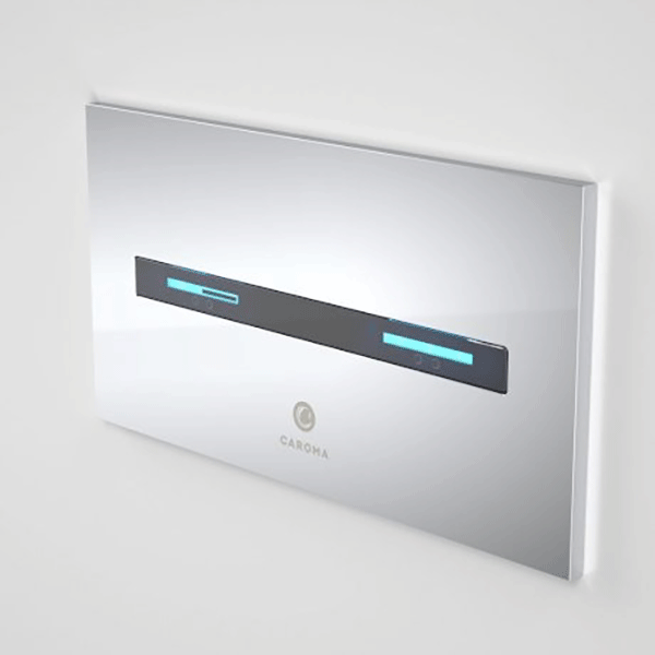 Caroma Smart Command Touchless Invisi II Button Chrome online at The Blue Space - Smart Home Fixtures