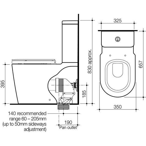Caroma Liano Cleanflush Wall Faced Toilet Suite