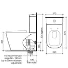 Technical Drawing - Caroma Luna Square Cleanflush Toilet Suite - The Blue Space