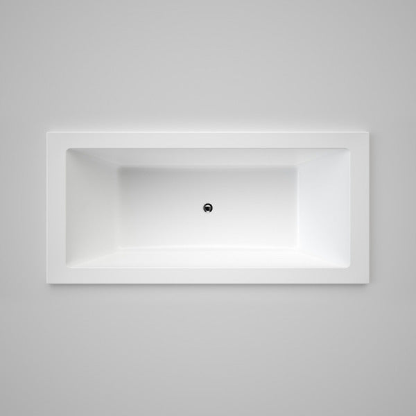 Caroma Newbury 1800mm Rectangle Inset Island Plus Bath White - The Blue Space