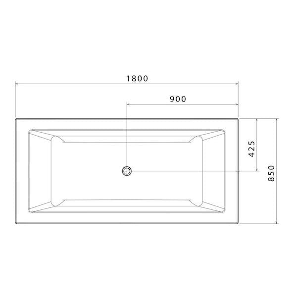 Caroma Newbury 1800mm Island Plus Bath