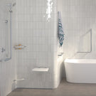 Caroma Opal Folding Shower Seat in White, online at The Blue Space