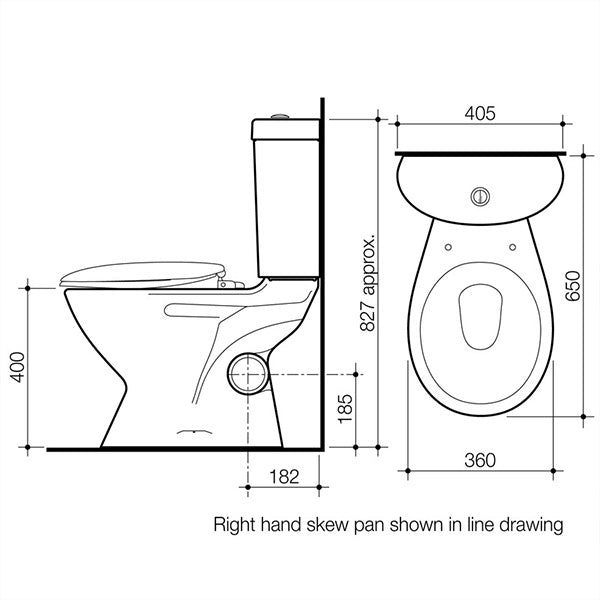 Caroma Profile 4 Skew Trap Toilet Suite