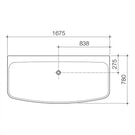 Caroma Urbane Back To Wall Freestanding Bath 1675mm Technical Drawing - The Blue Space
