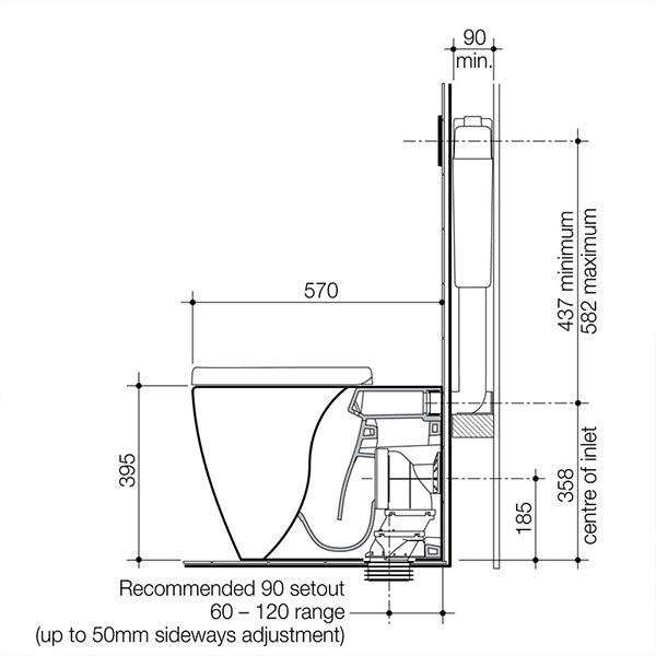 Caroma Urbane Wall Faced Invisi Series II Toilet Suite