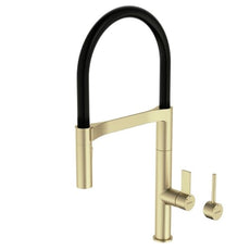 Liano II Flexible Pull Down Sink Mixer in Brushed Brass by Caroma - The Blue Space