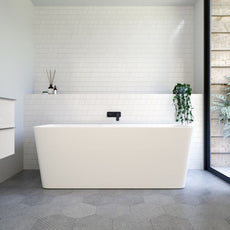 Cee Jay Square Back to Wall Rectangle Bath 1500mm - The Blue Space