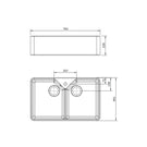 Turner Hastings Chester Double Flat Front Fine Fireclay Butler Sink Technical Drawing 