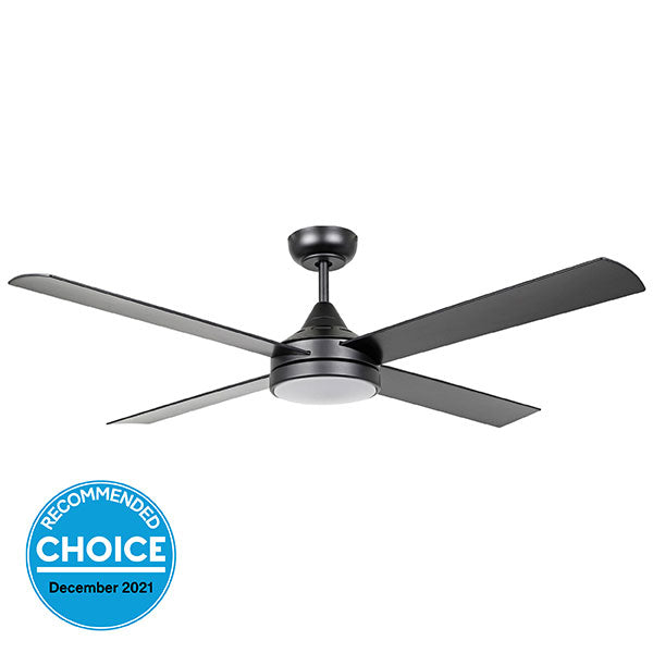 Eglo Stradbroke 52" 132cm DC Ceiling Fan with 20W LED CCT Light - Black - The Blue Space