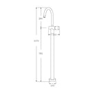 Sussex Circa Floormount Mixer Chrome Technical Drawing - The Blue Space