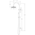 Technical Drawing - Sussex Circa Twin Rail Shower