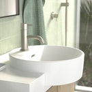 Clark Round Pin Basin Mixer - Chrome in modern bathroom - The Blue Space