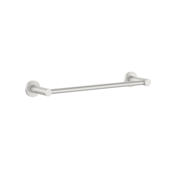 Clark Round Single Towel Rail 300mm - Brushed Nickel | The Blue Space