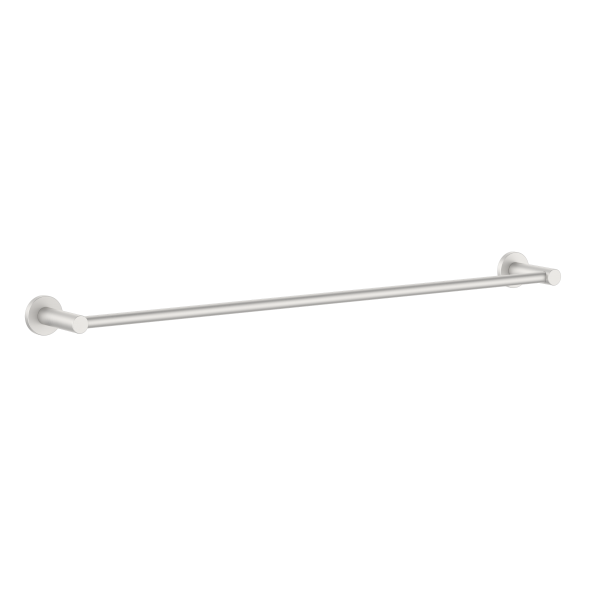 Clark Round Single Towel Rail 600mm - Brushed Nickel | The Blue Space