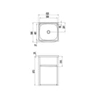 Clark Eureka 70 Litre Laundry Tub and Cabinet dimensions