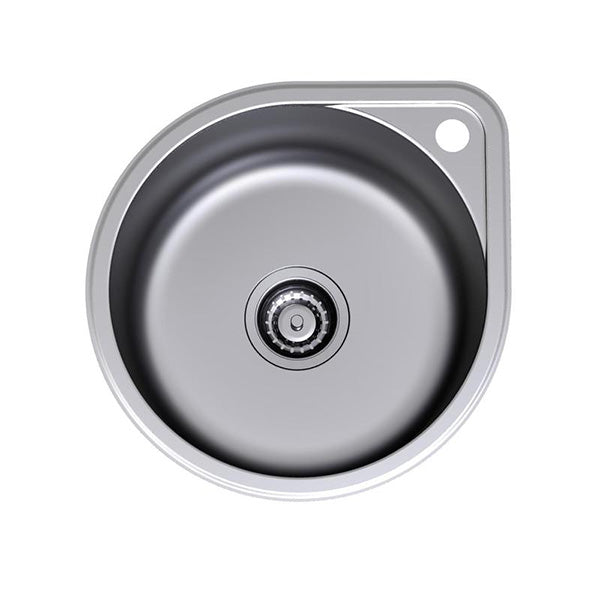 Clark Round Bowl Overmount Kitchen Sink with Tap Landing - The Blue Space