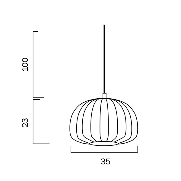 Technical Drawing - Telbix Coote ES 30cm Pendant White
