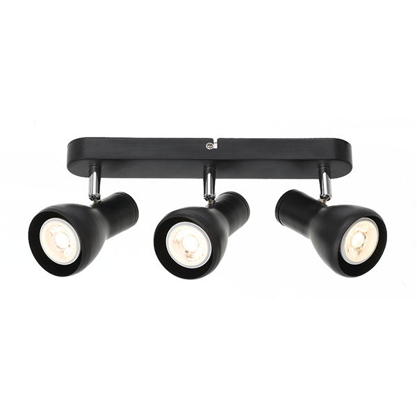 Telbix Curtis GU10 3 Light Spotlight in Black | The Blue Space