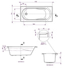 Decina Adatto Contour Spa Bath 1510 Technical Drawing - The Blue Space