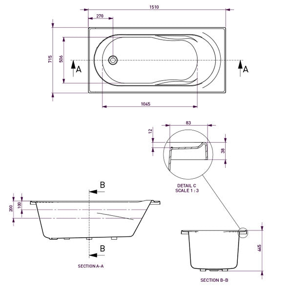Decina Adatto Contour Spa Bath