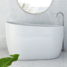 Decina Cosmo 1300mm Acrylic Freestanding Small Oval Bath in White - The Blue Space