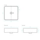 Technical Drawing - Decina Elinea Luxe Square Counter Top Basin 400mm