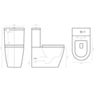 Technical Drawing - Decina Renee Ezi Height Rimless Wall Faced Toilet Suite