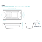 Decina Modena Shower Bath 1210mm, 1515mm, 1635mm and 1785mm Technical Drawing - The Blue Space