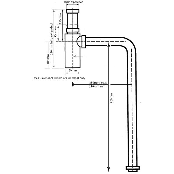 Turner Hastings Deluxe Brass 40mm Bottle S Trap-Chrome
