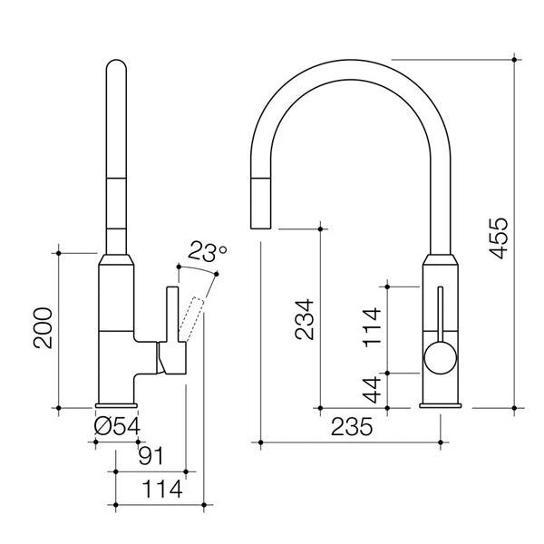 Dorf Vixen Retractable Sink Mixer White