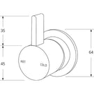 Technical Drawing - Sussex Calibre Wall Mixer Matte White