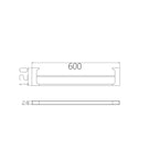Technical Drawing: Nero Pearl/Vitra Double Towel Rail Chrome 600mm