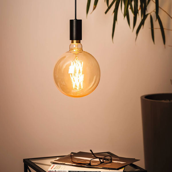 Eglo ES 8W LED G200 Globe Warm White - Amber - The Blue Space