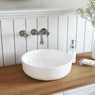 Eight Quarters Seymour Studs Circle Gloss White Basin in country style bathroom online at The Blue Space